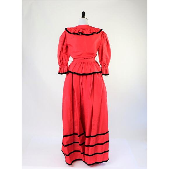 Vintage Albert Capraro Red 2 Piece Skirt and Jacket Set Deadstock Medium - Picture 9 of 9